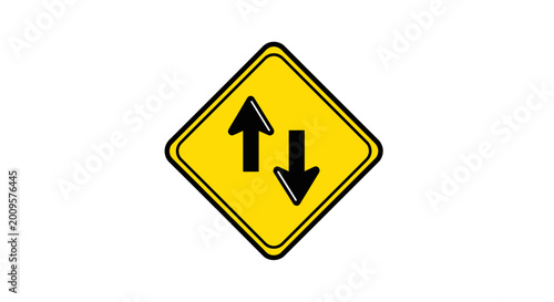 Yellow Diamond Road Sign with Black Arrows Indicating Traffic Direction. Free Download Yellow Diamond Road Sign with Black Arrows Indicating Traffic Direction. - GFXLoad