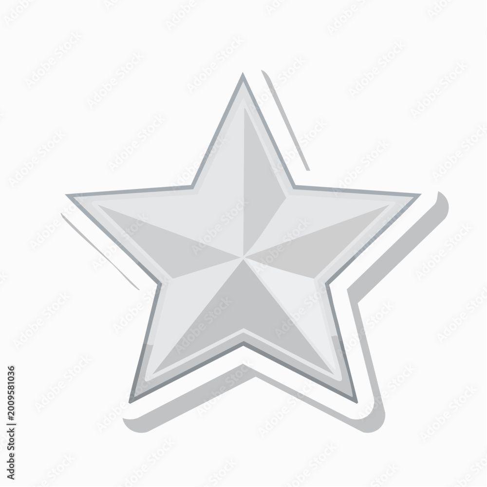 Obraz premium Silver Star Icon with Shadow