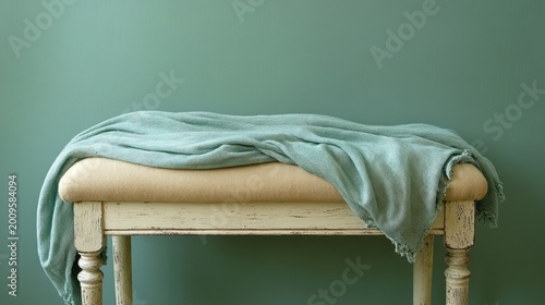 Cozy Bedroom Bench with Soft Blanket