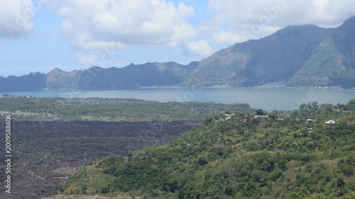 Big lake on top of volcano mountain