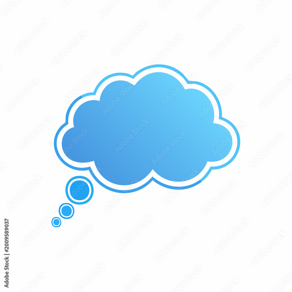 Obraz premium Blue Thought Bubble Icon