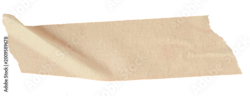 Tableau sur toile Clean light sand beige sticky tape stripe with ripped paper edge isolated on tra