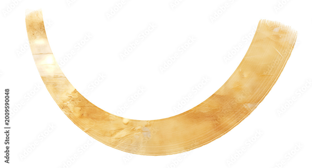 Obraz premium Golden Brush Stroke Arch with Realistic Metallic Texture Isolated