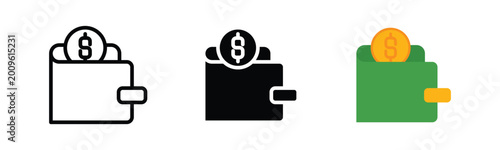Wallet icon set vector illustration