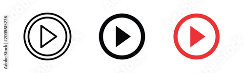 Play button icon set vector illustration