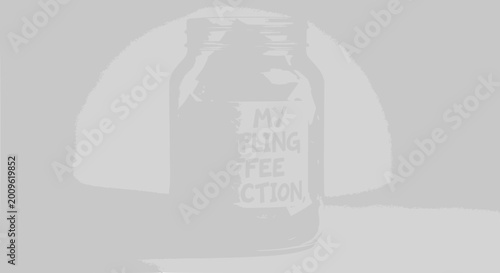 Glass Jar with Coffee Beans and 