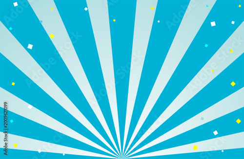 Clean Sunburst Background with Confetti Elements
