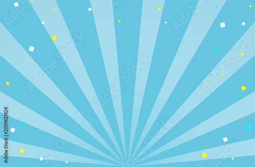 Clean Sunburst Background with Confetti Elements