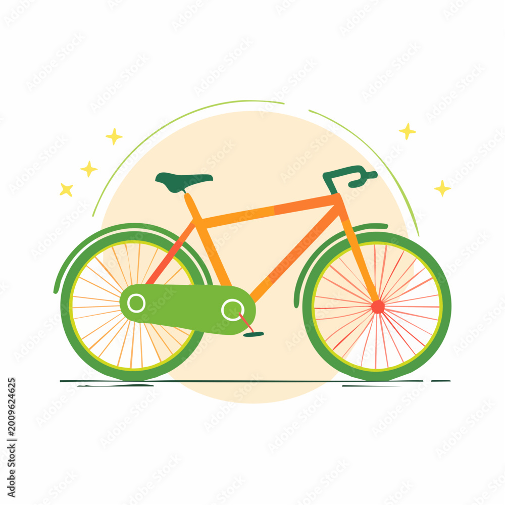 Fototapeta premium Flat Design Bicycle Illustration