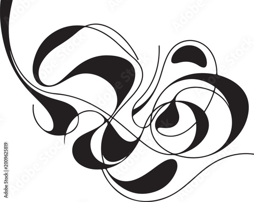 Black swirly abstract art design