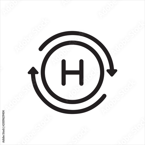 Fotografía High Pressure Weather System Icon, anticyclone and stable clear conditions forec