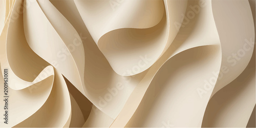 Fotografia Premium 3D Wood Wave Carving with Soft Natural Texture and Deep Layered Curves f