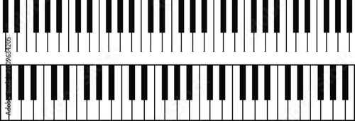 Photos Minimal Piano Keyboard Layout Vector Illustration, Black and White Musical Keys