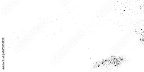 Obraz na płótnie Black particles splatter on white grunge background vector graphic design elemen