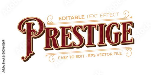 Prestige editable text effect, Victorian vintage text style