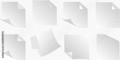 Bild auf Leinwand collection of white paper sheets in motion curling and fluttering against a whit