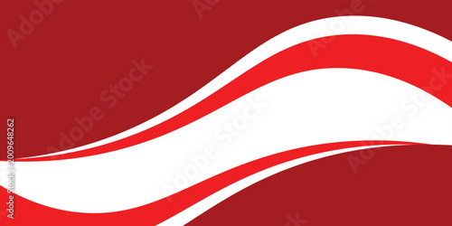 Фотография abstract background featuring smooth red and dark red curved waves on a crisp white backdrop