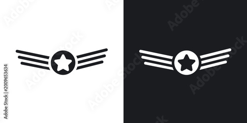 Foto Air force icons in solid black and white collection