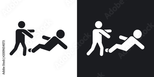 Bild auf Leinwand Assault icons in solid black and white collection