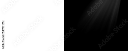 Tableau sur toile Volumetric white light rays shining down