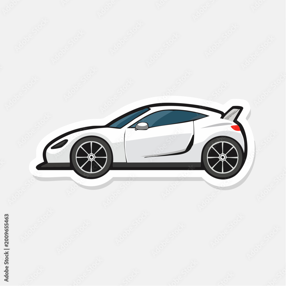 Obraz premium White Sports Car Illustration