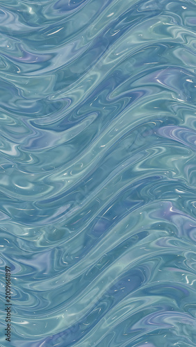 Abstract Blue And Purple Wavy Fluid Texture With Glittering Particles And Light Reflections