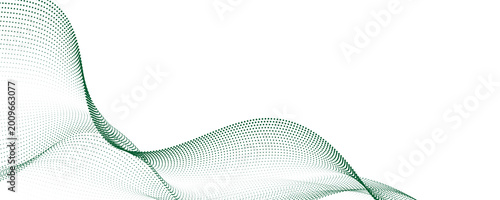 abstract dotted green wave background