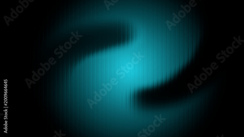 Foto Abstract glowing cyan letter S behind ribbed glass texture on dark black backgro