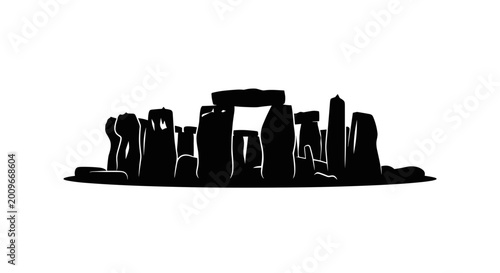 Stonehenge Monument Silhouette Icon 1.