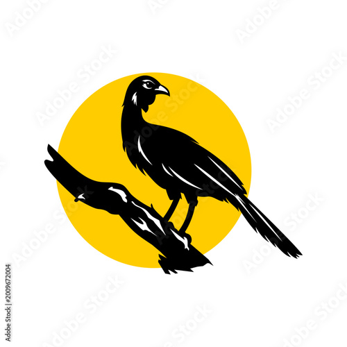 white winged guan peru bird logo design art