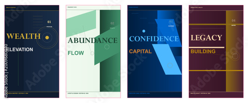 Photos Lifestyle wealth magazine cover design, financial freedom poster template, abund