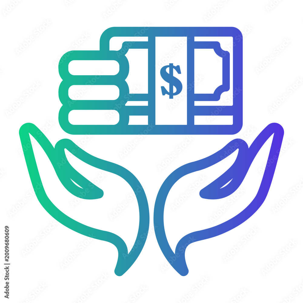 Obraz premium money Line Gradient Icon