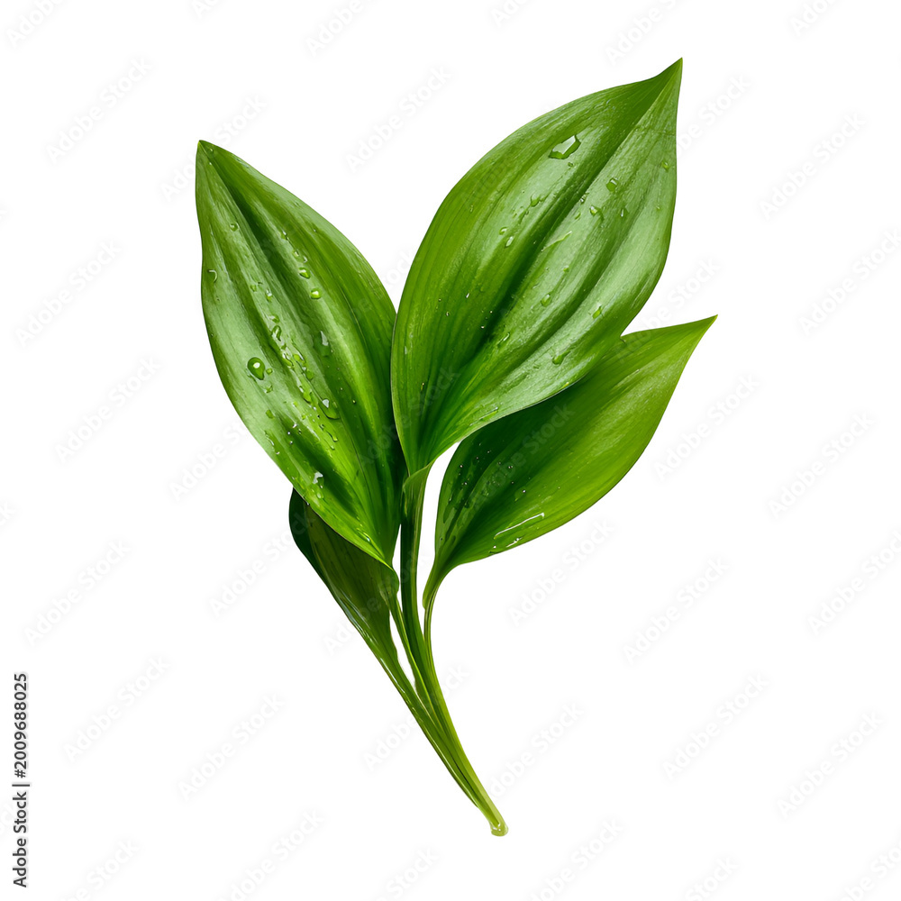 Fototapeta premium Fresh green basil leaves isolated on white background for cooking and herbal use