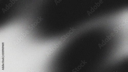 Foto Gray, black, dark grainy noise grains abstract wave pattern, on white background