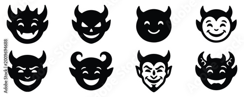 Fotografi Halloween devil face mask icon for scary horror party costume celebration vector