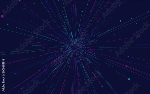 Abstract futuristic torus from noisy grid connecting points  glowing in dark. Big Data sphere. Concept visualization for technology, science and computing.