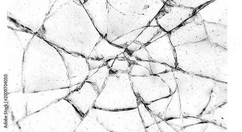 Bilde på lerret Black cracks on white background.