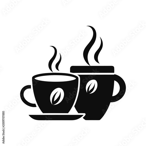 Coffee Silhouette Cups Emblem