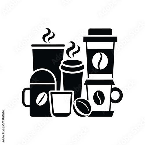 Coffee Cups and Beverage Variety Emblem