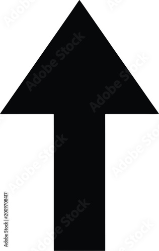 Simple black arrow pointing up icon