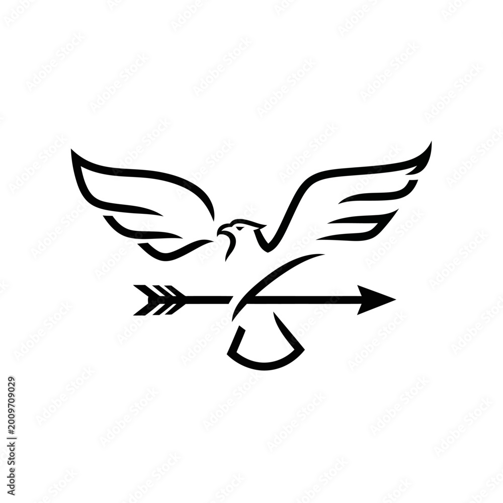 Fototapeta premium Abstract Eagle and Arrow Logo - Symbol of Freedom, Power, and Direction