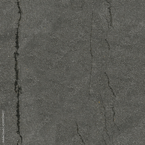 Seamless Rough Asphalt Road with Visible Cracks Texture Background