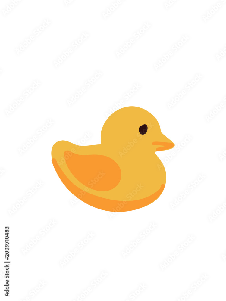 Fototapeta premium adorable infant bath toy duck isolated on clean white background