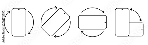 Schilderij op canvas vector rotate smartphone icon clip art isolated on transparent background