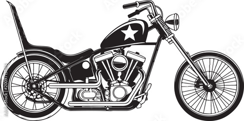 Obraz na płótnie Black vintage style custom chopper motorcycle