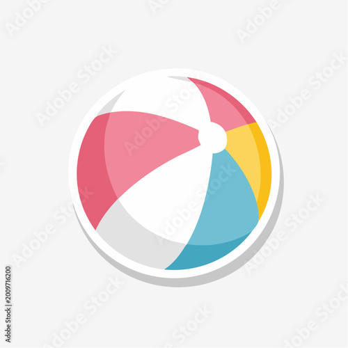 Free Download Colorful Beach Ball Illustration - GFXLoad