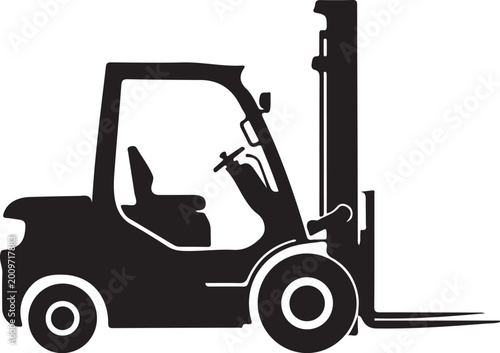 Forklift, Industrial Forklift, Warehouse Forklift, Black Forklift Vector, Forklift Icon