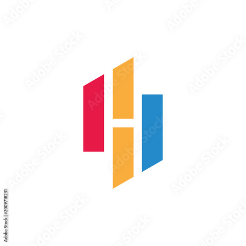 Free Download letter h simple stripes colorful  geometric logo vector - GFXLoad