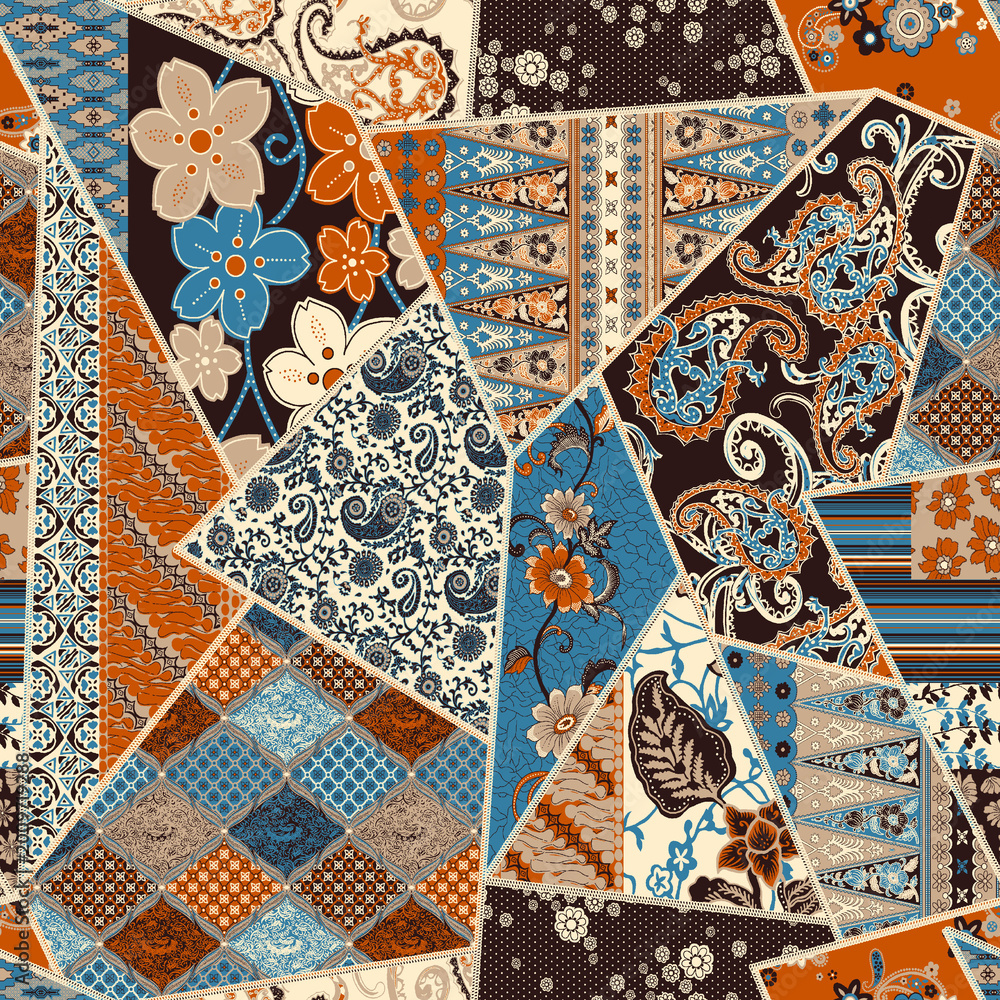Fototapeta premium ethnic ornament batik seamless pattern design suitable for fashion purposes