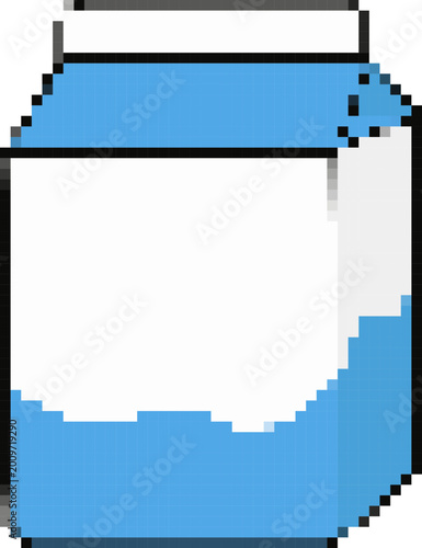 Pixel Art Milk Carton Dairy Icon